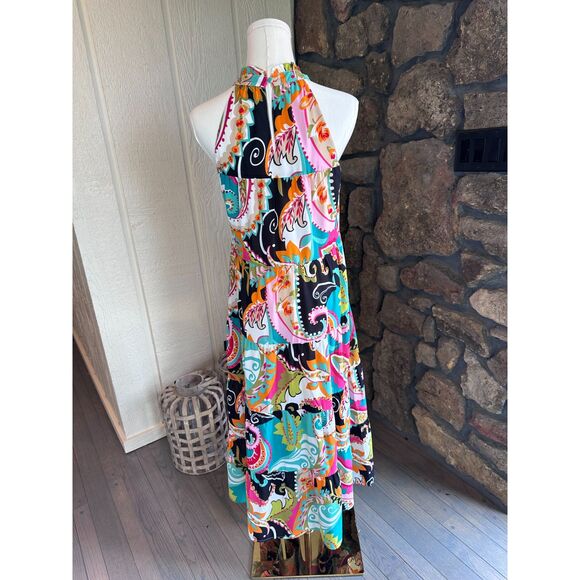 THML Dresses & Skirts - THML Vibrant Paisley Tiered Halter Maxi Dress XS Colorful Boho Vacation